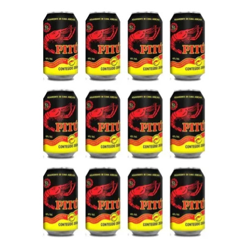 KIT 12 UN CACHACA PITU LATA 350ML em Oferta na Shopee
