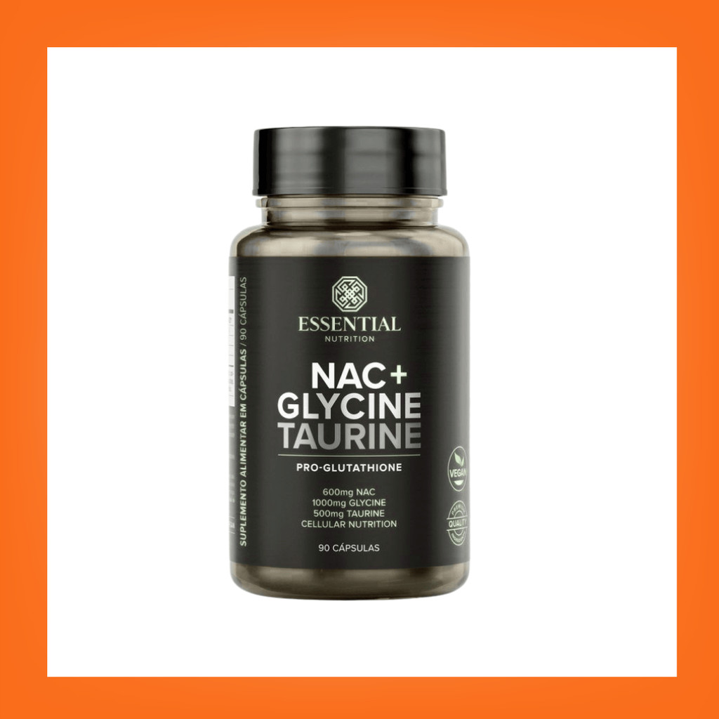 NAC 600 mg + Glutationa Essential Nutrition - N acetil l cisteína Suplemento NAC + Glicina + Taurina