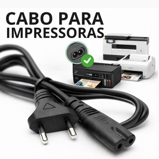 Cabo Bipolar Para Impressora Compativel HP Brother Samsung Xerox Epson Energia Segura Bivolt Premium