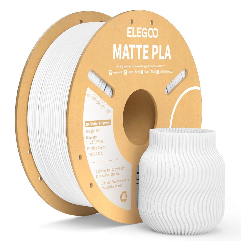 Filamento Elegoo PLA MATTE 1.75mm 1Kg Branco