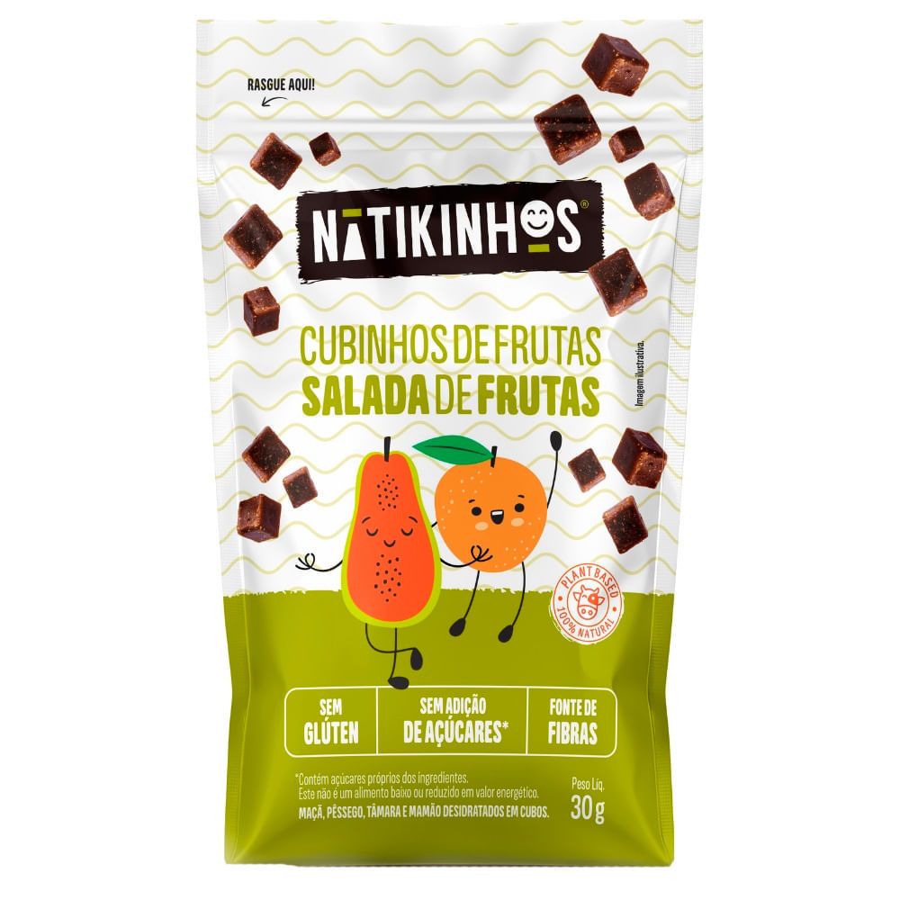 Cubinhos de Frutas Natikinhos Sabor Salada de Frutas 30g em Oferta na Shopee
