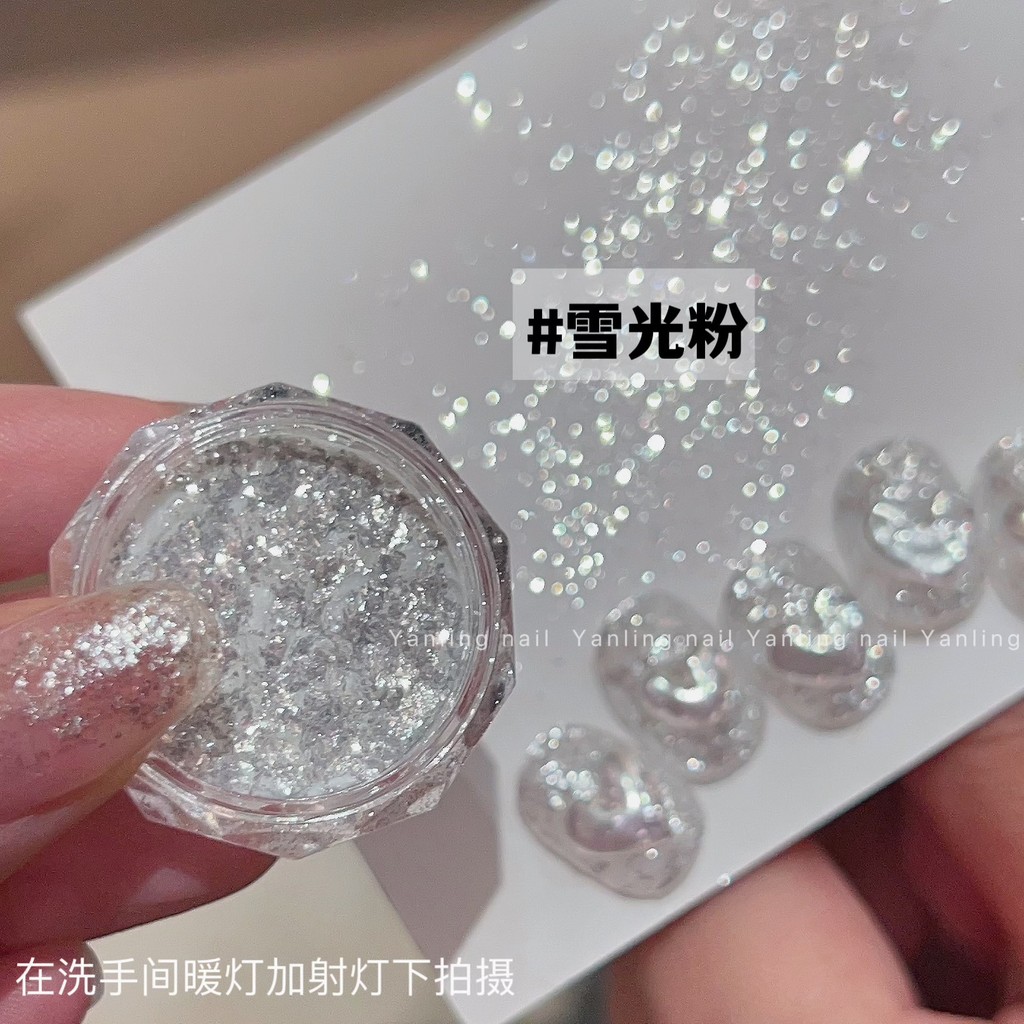 Yanling manicure neve glitter pó sonho opala pó Aurora nuvem brocado pó polarizado Edelweiss glitter fragmentos acessóri