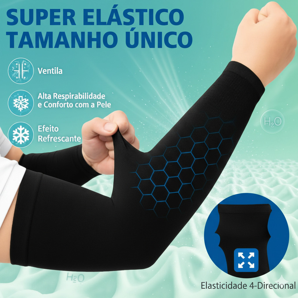 Manguito Protetor Braço UV50+ Térmico Não esquenta Braço Motoboy Uber 99 Esporte Qualidade Premium — imagem 2 de 2