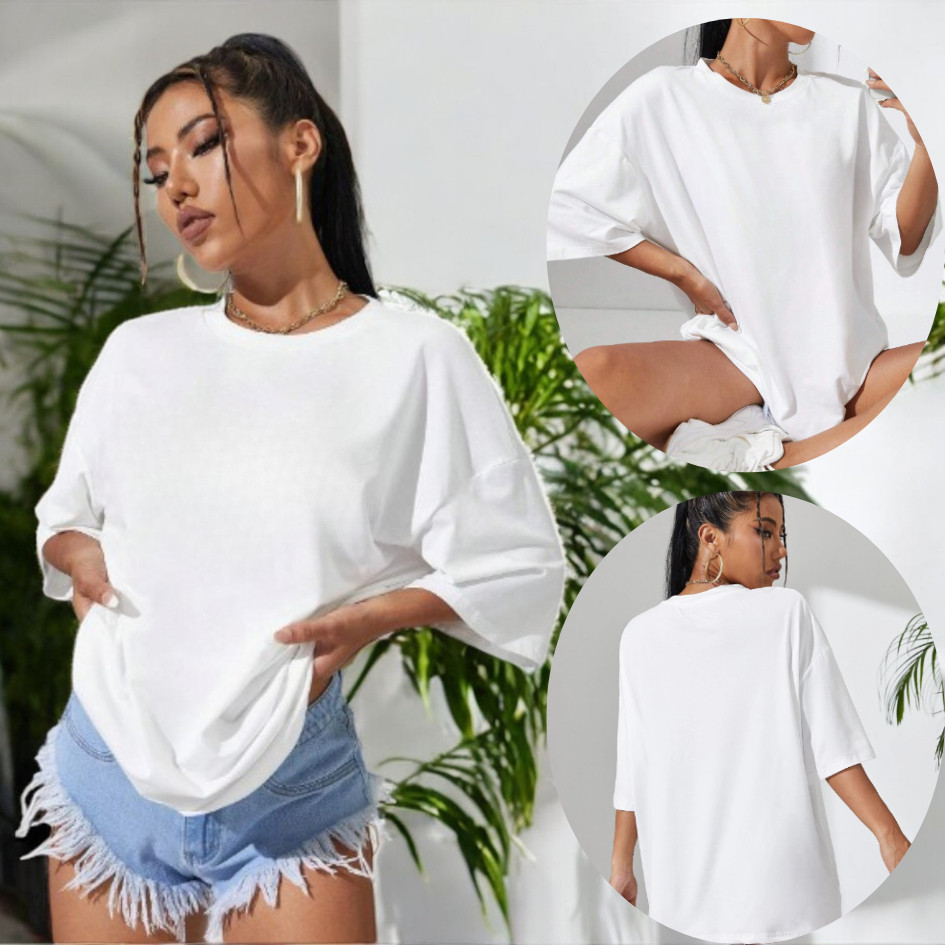 Camiseta Oversized Feminina Básica Lisa Streetwear Algodão Premium Moda Academia Treino Estilosa