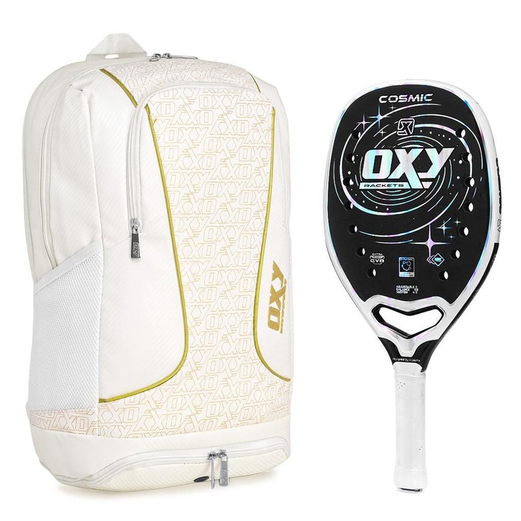 Raquete De Beach Tennis Oxy Cosmic com Mochila Oxy Beach Branca de Brinde