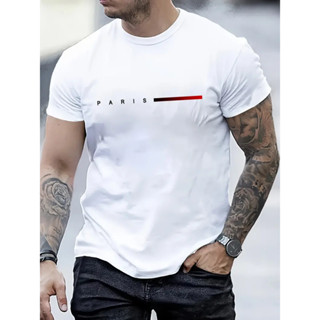 Camiseta T-Shirt 100% Algodão Estampada Paris Degrade Horizontal Camisa masculina em Oferta na Shopee