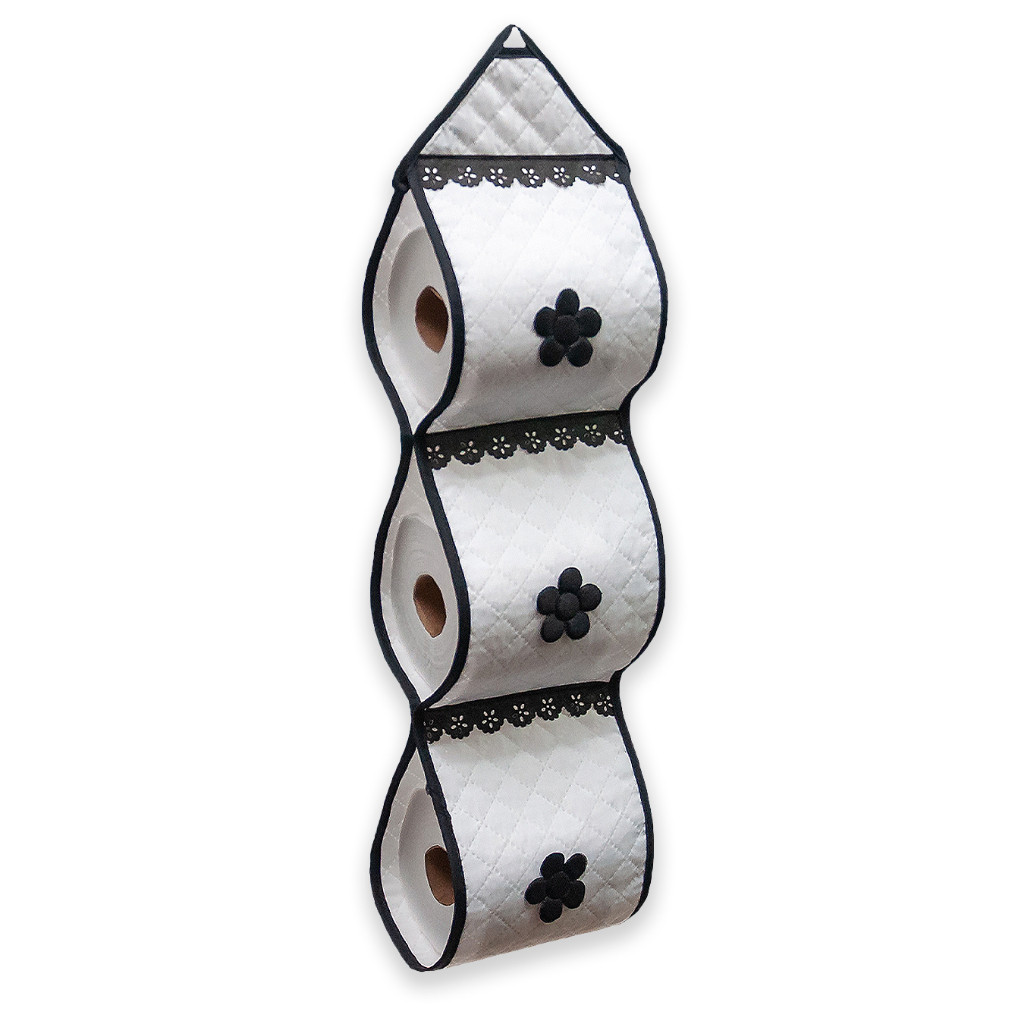 Porta Papel Higiênico Matelado Decorado Para 3 Rolos