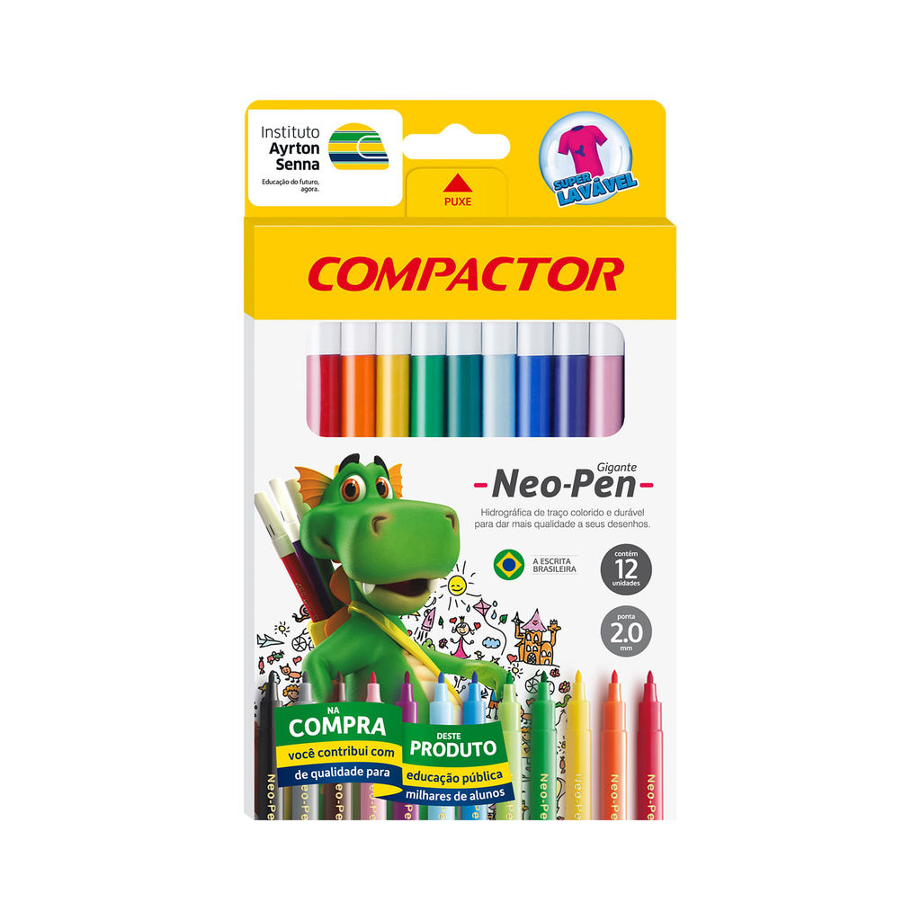 Hidrocor Compactor Neopen Gig com 12 Cores