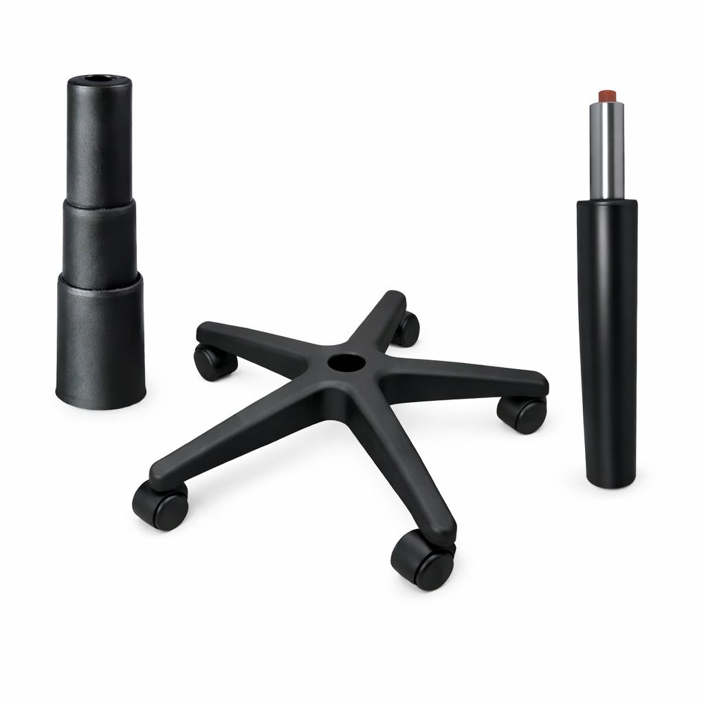 Kit Completo Base Estrela Nylon + Pistão a Gás + Capa Telescópica Para Cadeira de Escritório