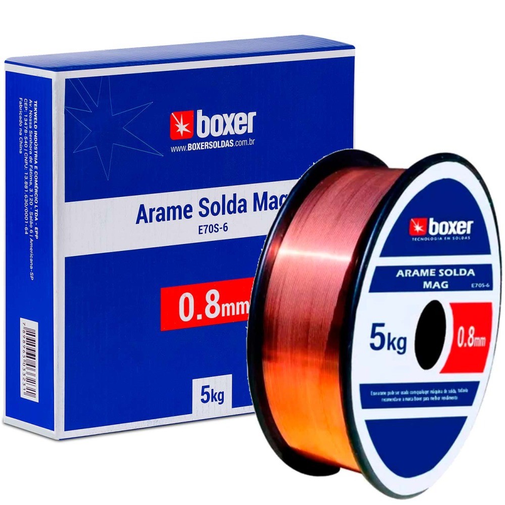 Arame para solda mig de 0.8 mm rolo com 5 kg  - Boxer