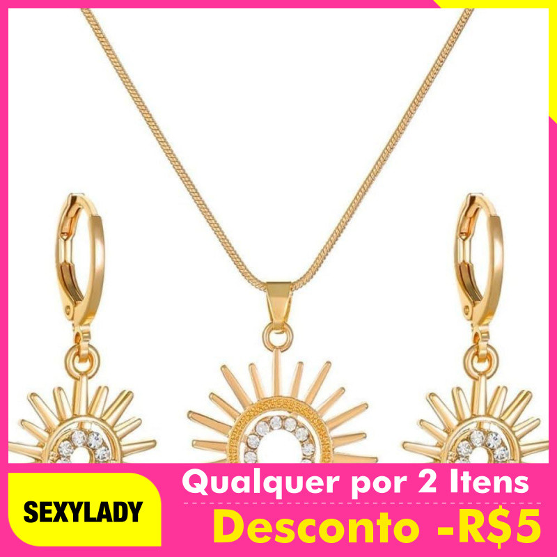 Colares e Brincos Femininos, Joias para Mulheres, Conjunto de Joias para Mulheres, Presente para Mãe, Esposa, Noiva