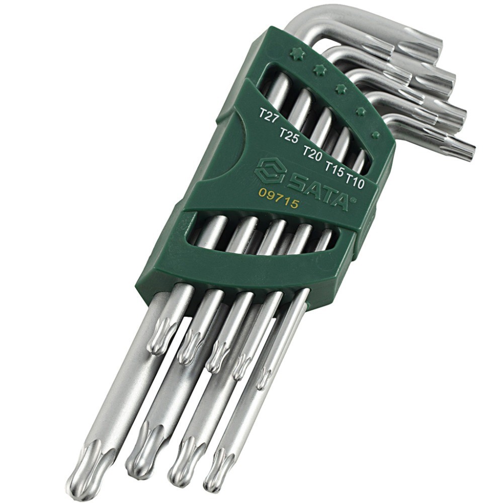 Jogo de chave hexalobular longa T10 a T50 9 peças - ST09715 - Sata em Oferta na Shopee