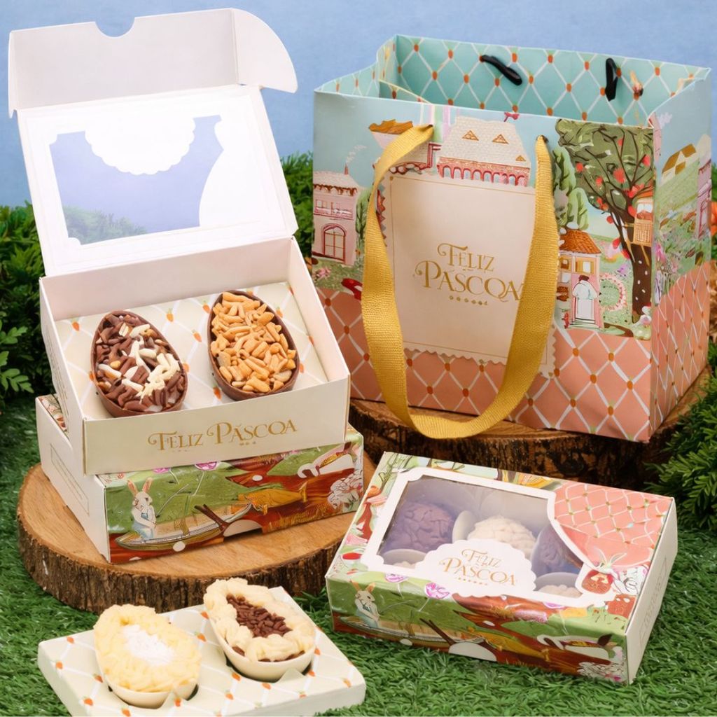 50 CAIXA P/ 6 DOCES PÁSCOA OU 2 OVOS 50G VILA ENCANTADA 5487 ( PASCOA JANGO 2026 ) em Oferta na Shopee