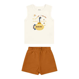 Conjunto Bebê Menino Submarino Elian Bege em Oferta na Shopee