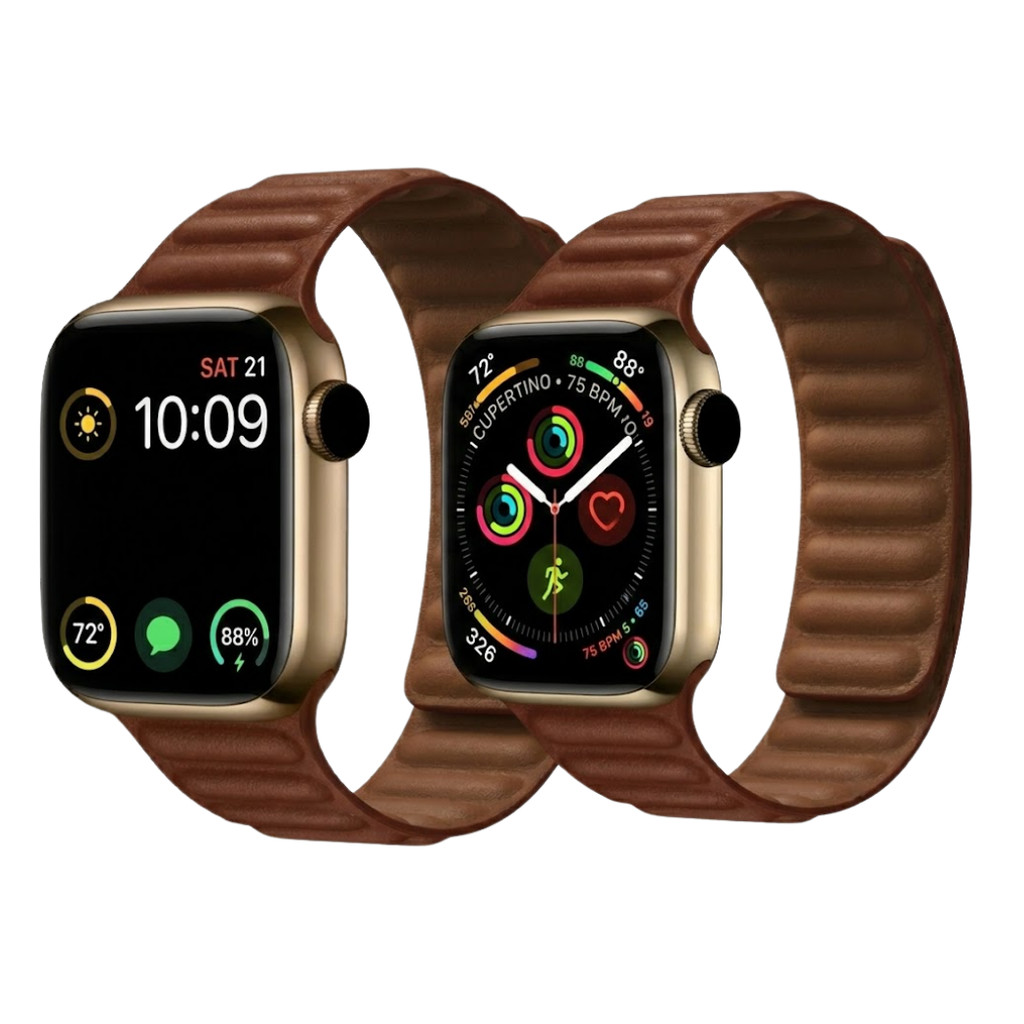 Pulseira Couro Magnético Para Apple Watch Ultra 1 2 3 Iwo Series 1-11 SE - 42/44/45/49mm