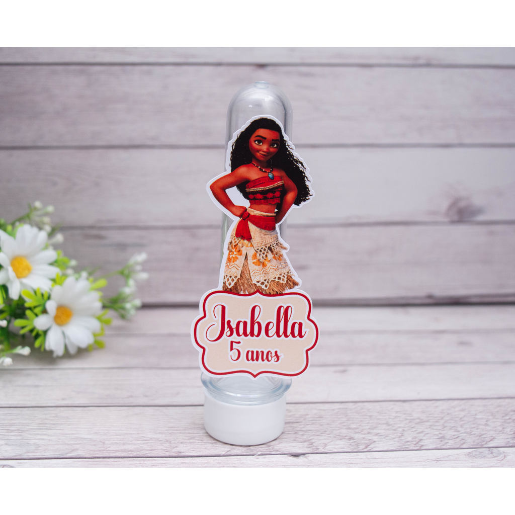 Aplique para Tubete PRINCESA MOANA - Mimo Lembrancinha Personalizada Festa Música Meninas Princesas