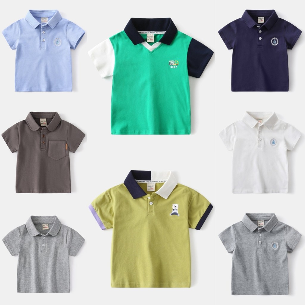 Roupas infantis camisa Polo infantil verão roupas infantis de manga curta camiseta meninos camisetas de bebê-0702-0118