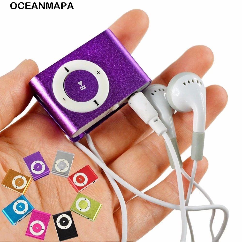OCEANMAPA Clip MP3 À Prova D'água Fashion Media Player Walkman Metal 3.5 Mm Sport MP3
