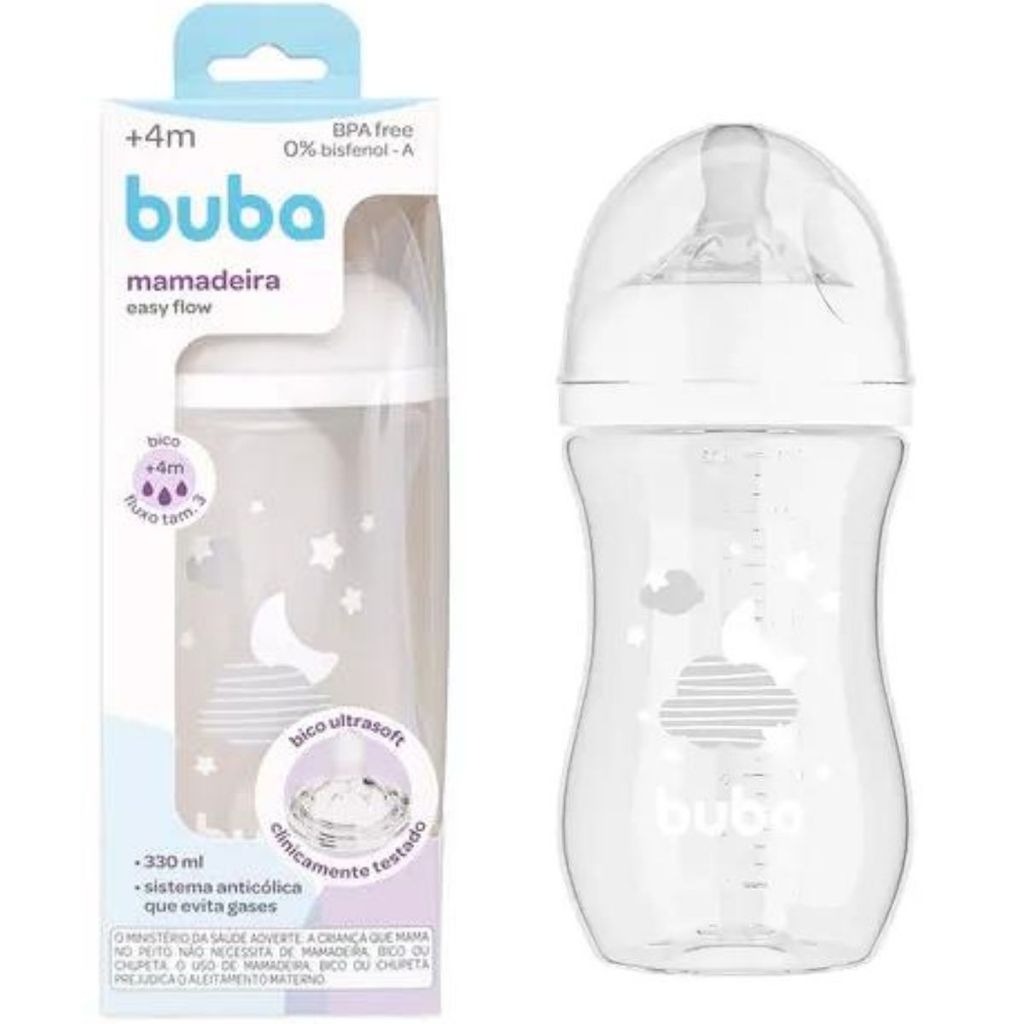 Mamadeira Easy Flow Nuvem Branca 330ML Buba 17263