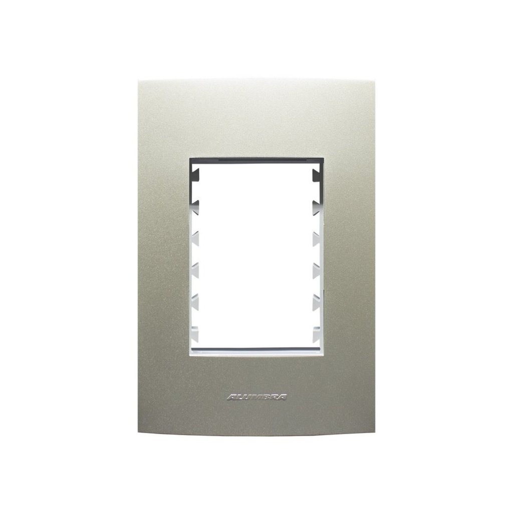 Placa 4X2 com Suporte Para 3 Módulos Inova Pro Class Alumbra Champagne