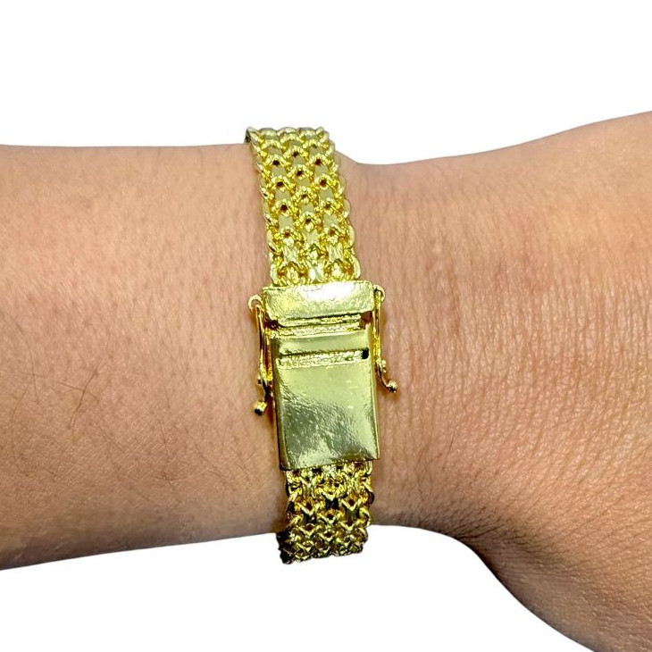 Pulseira Masculina Nino 12 mm Modelo Exclusivo Liga de Moeda Banho de Ouro 18k em Oferta na Shopee