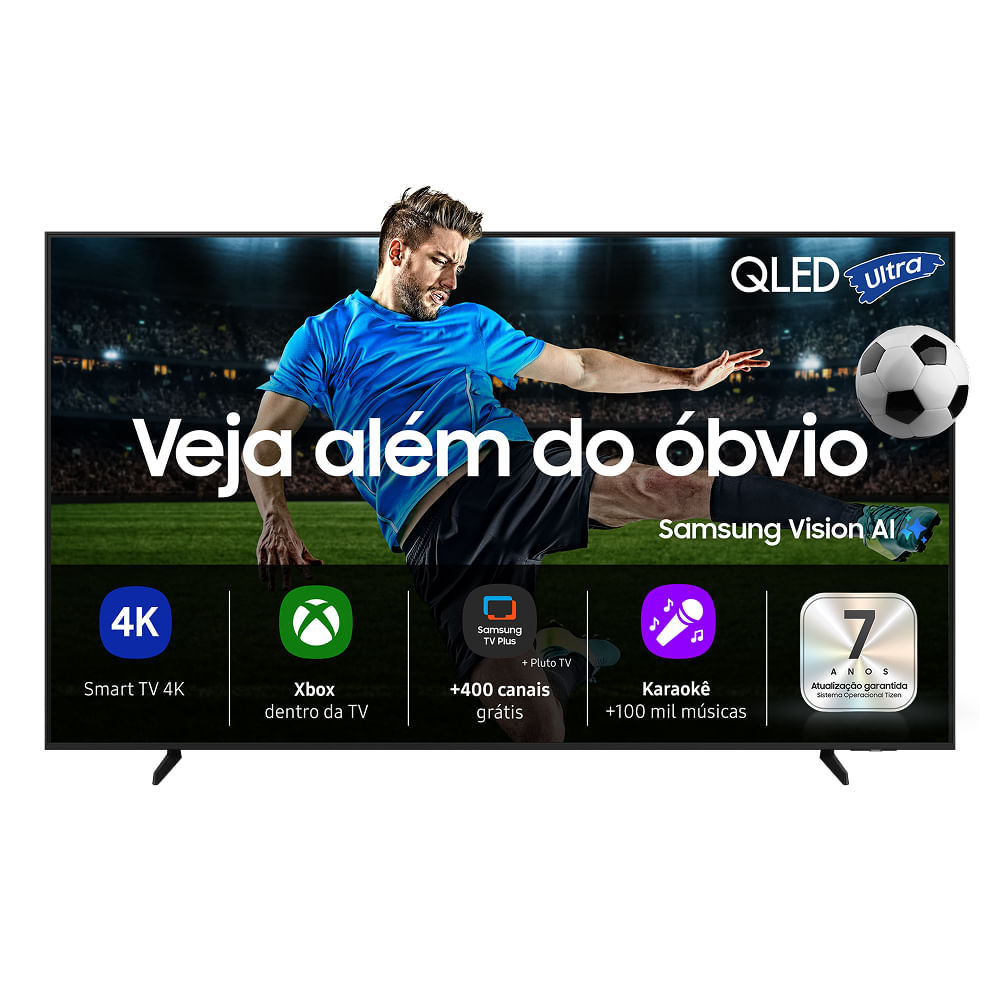Samsung Vision AI TV 55" QLED Ultra 4K Q7F 2025, Pontos Quânticos, Processador com AI, Art Store, Alexa em Oferta na Shopee