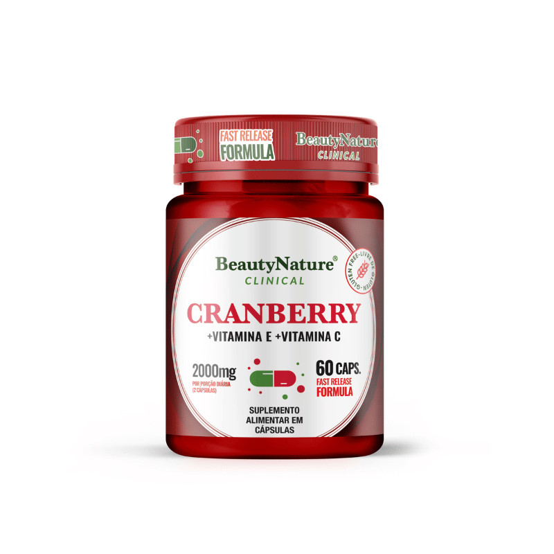 Cranberry + Vitamina E + Vitamina C 2.000mg 60 cápsulas | Beauty Nature Clinical