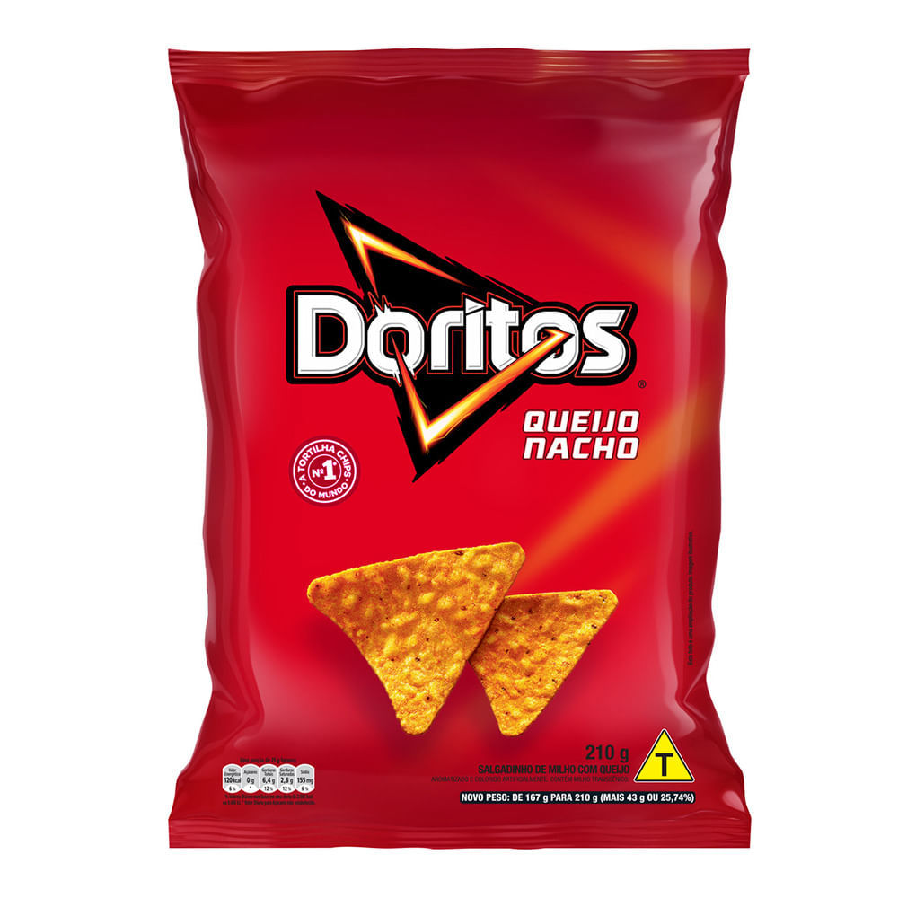 Doritos Elma Chips Sabor Queijo Nacho 210g em Oferta na Shopee