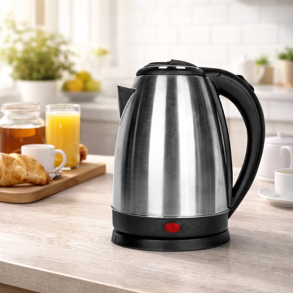 Chaleira elétrica inox base 360 desligamento automático água quente chá café segurança