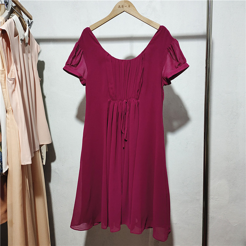 R RMEO/Romântico de uma peça verão vestido de comprimento médio saia feminina ombro Diagonal saia de bainha grande cintu