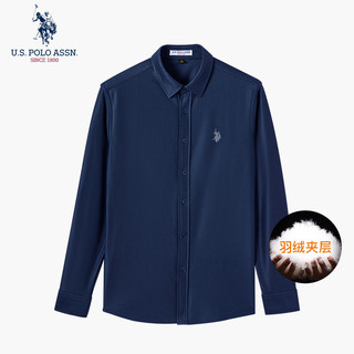 Uspoloassn American Poloassn Association Inverno Homens Camisa Quente Camisa de Manga Longa Jaqueta de Negócios