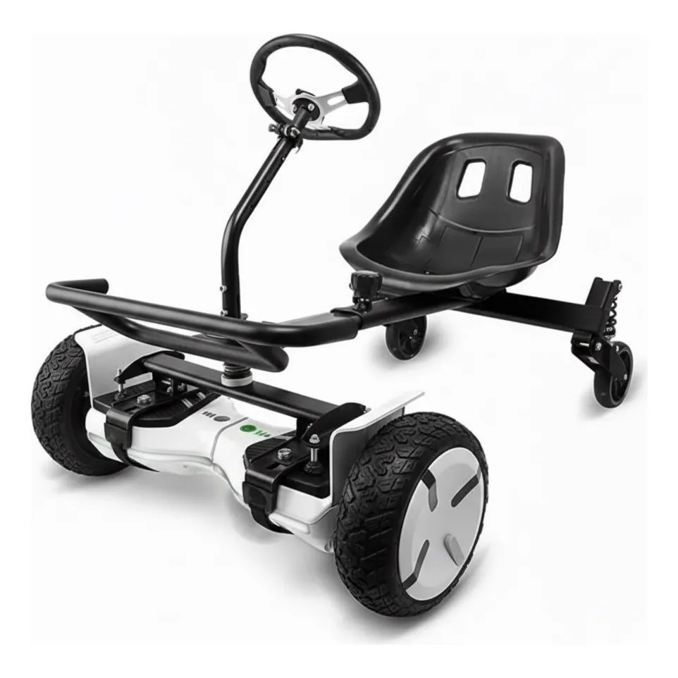 Carrinho Hoverboard Hoverkart Scooter Com Volante Universal 6.5 8.5 10 Polegadas Ajustavel PRETO IMPERATRIZ