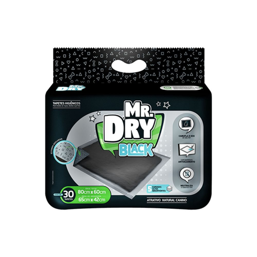 Tapete Higiênico Mr Dry Black com 30 Tapetes em Oferta na Shopee