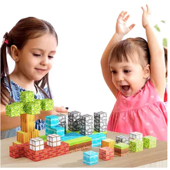 Blocos Magneticos 2cm De Montar Construção Infantil100/154/200 pecas