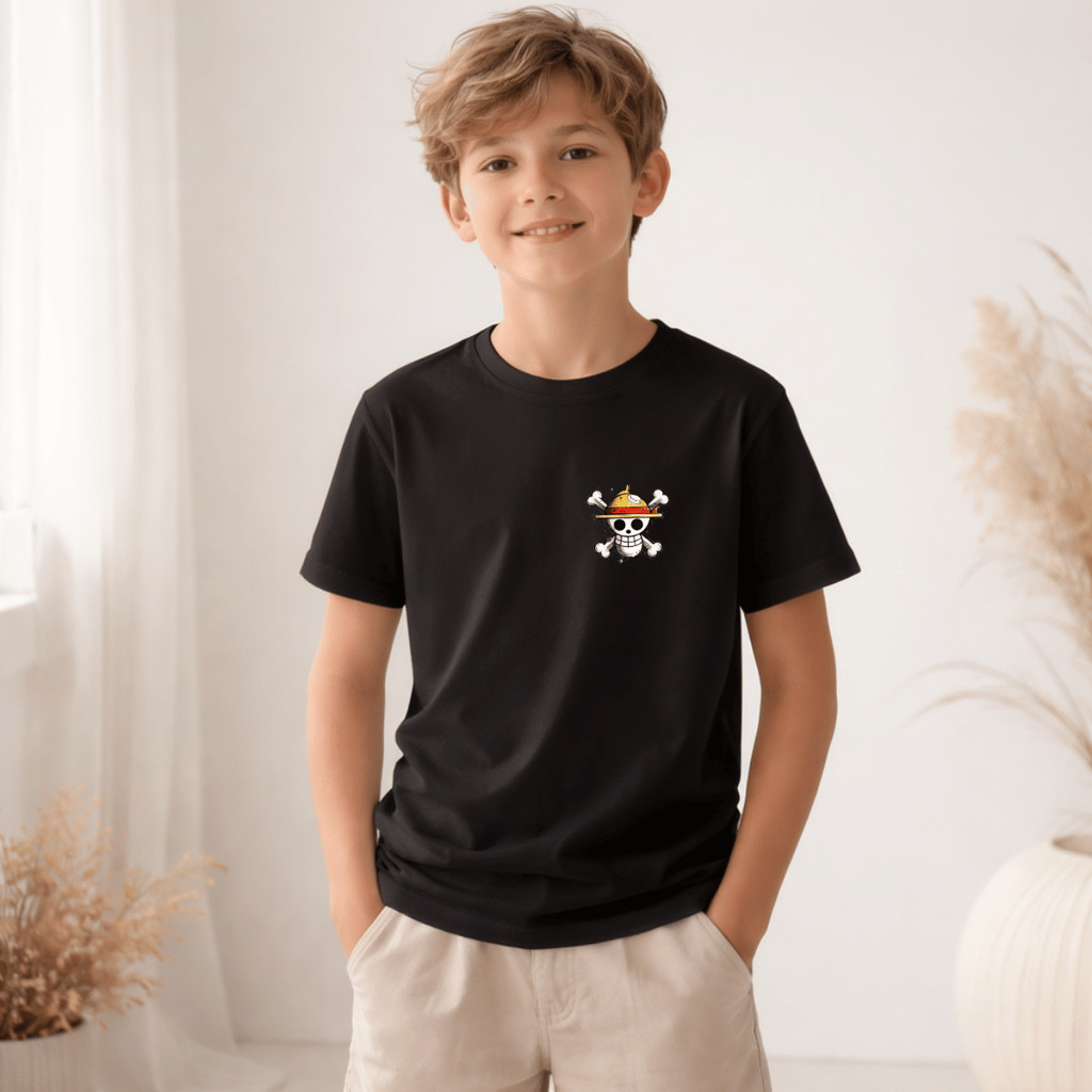 Camiseta Infantil e Juvenil Estampada Caveira chapéu 100% Algodão Premium Criança Personalizada Unissex Blusa Camisa