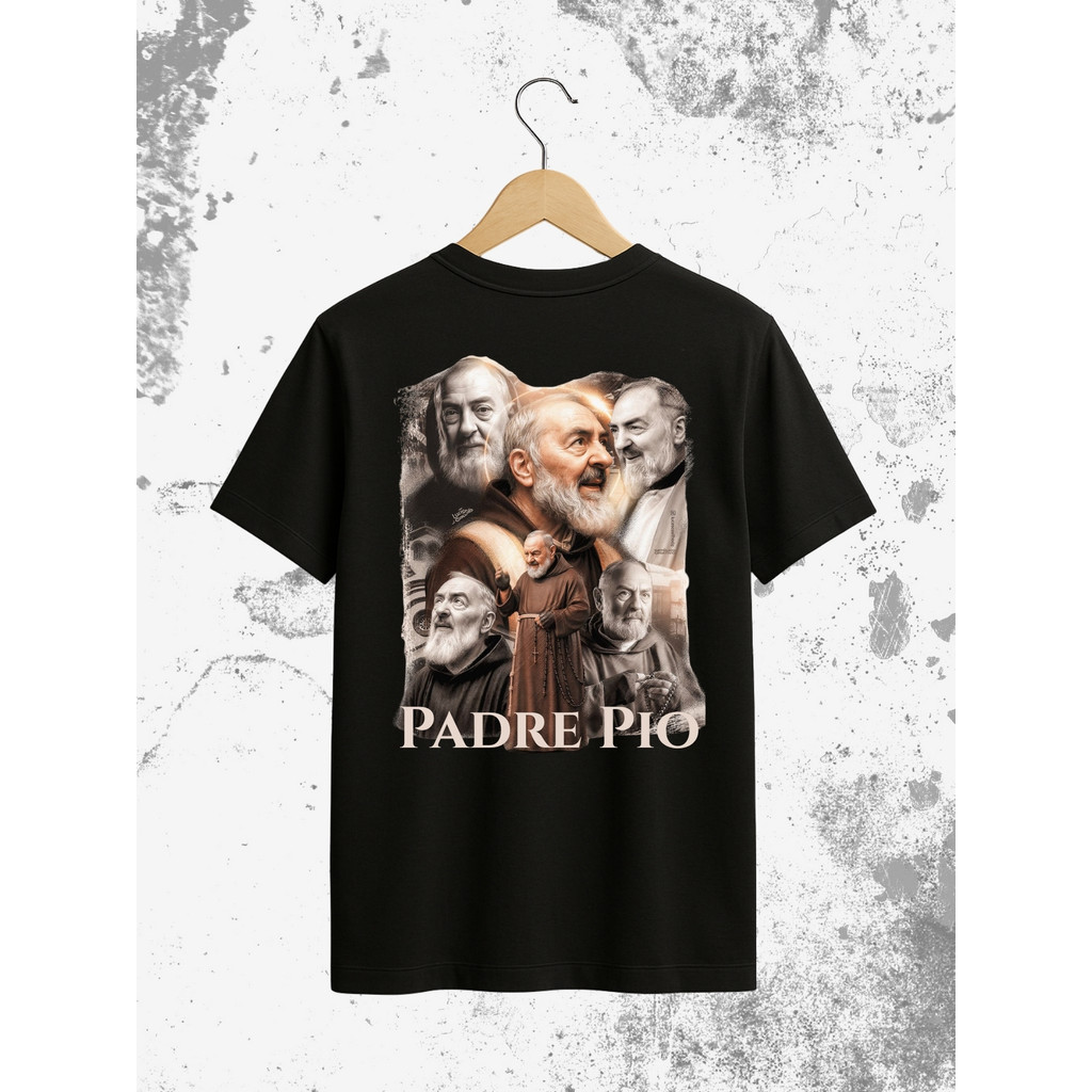 Camiseta São Padre Pio | Envio imediato | 100% Algodão Camiseta Camisa Blusa Unissex Plus Size