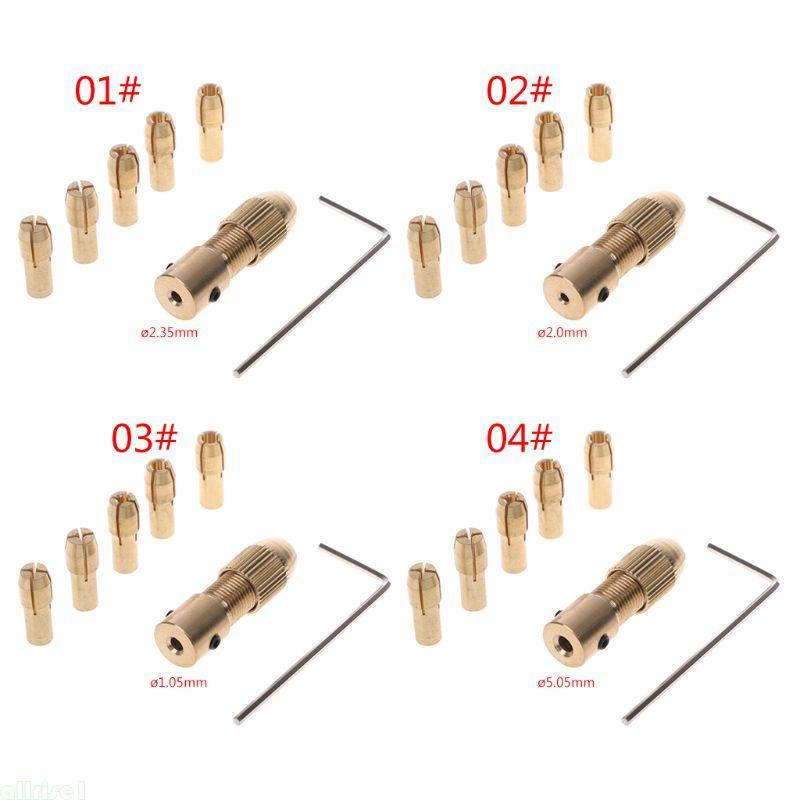 Todos Os 7 Peças Conjunto 2 2 35 4 05 5 05mm Eixo Do Motor Elétrico Mandril Braçadeira Fixação 0 5-3