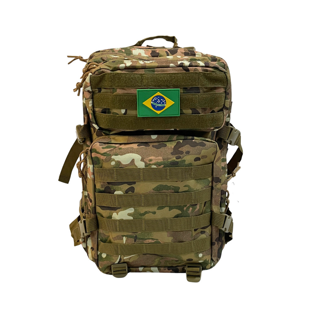 Mochila camuflada para trilha, montanhismo e camping em nylon