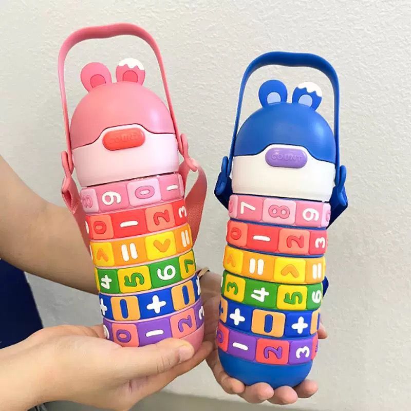 Garrafa De Água Infantil Interativa Educacional 430ML E Tabuada Números E Contas interativa De Contas Giratórias em Oferta na Shopee