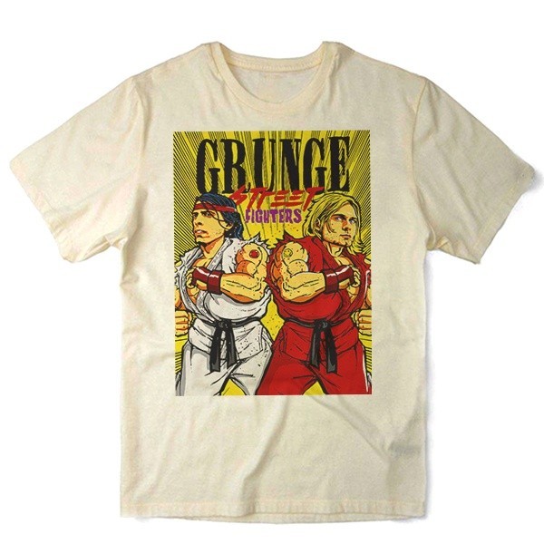 Camiseta Grunge Kurt Cobain Dave Groh Banda de Rock Foo Fighters Nirvana Street Fighter Punk Musica