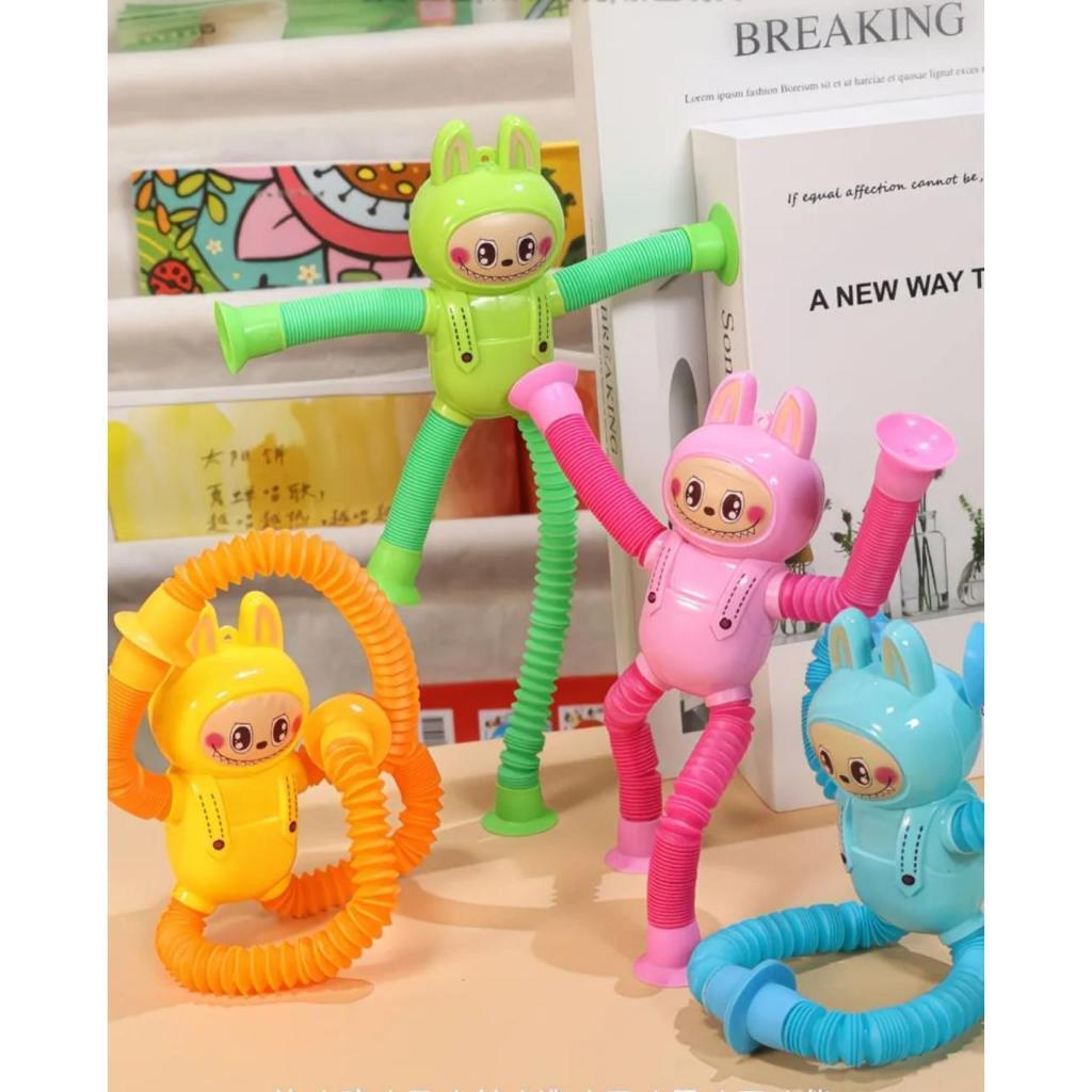 Robô Cartoon Tubo Telescópico Fofo Descompressão Design Criativo Brinquedo lina_bolsas_shop