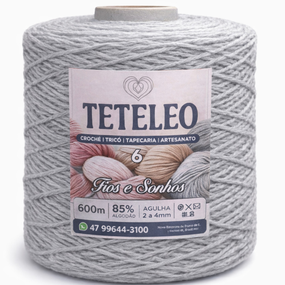 Barbante Antialérgico Sem Poeira Não Desbota TeTeLeo Fio Nº6 – Ideal para Crochê, Fios e Sonhos Brasil