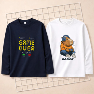 Kit 2 Camisetas Manga Longa Infantil Menino Capivara Gamer em Oferta na Shopee