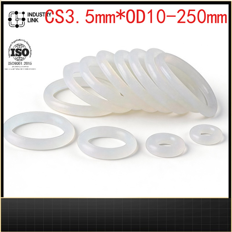 Junta De Anel De Vedação CS3.5mm * OD10-250mm O-ring De silicone Branco De Qualidade Alimentar Borracha À Prova D'água E