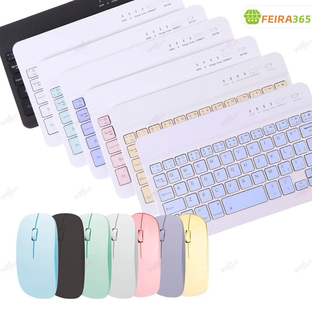 Teclado sem fio Bluetooth Macaron Color, adequado para Tablets e Laptops iPad, Game mouse/mouse pad