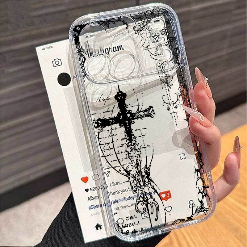Capa Para Samsung Galaxy A56 A36 A57 A07 A26 A55 A35 A54 A53 A16 A15 A34 5G Caixa De Telefone Silicone Macio Escuro Góti
