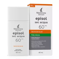 Protetor Solar Facial Episol Sec Acqua Sem Cor FPS 60 - 40mL