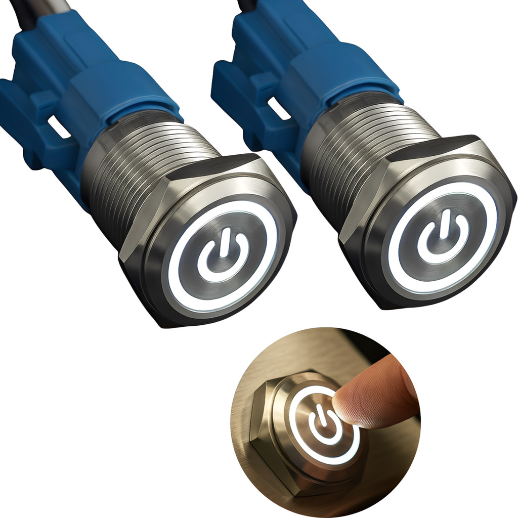 Par Botão De Pulso Liga E Desliga Led Momentaneo Eletrônico