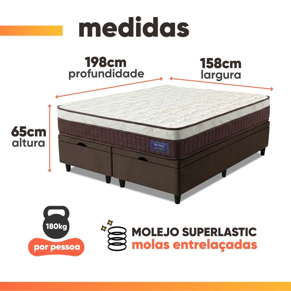 Cama Box Baú Colchão Queen Molas Superlastic Euro Pillow Start 158x198x65cm Apolo · foto 2
