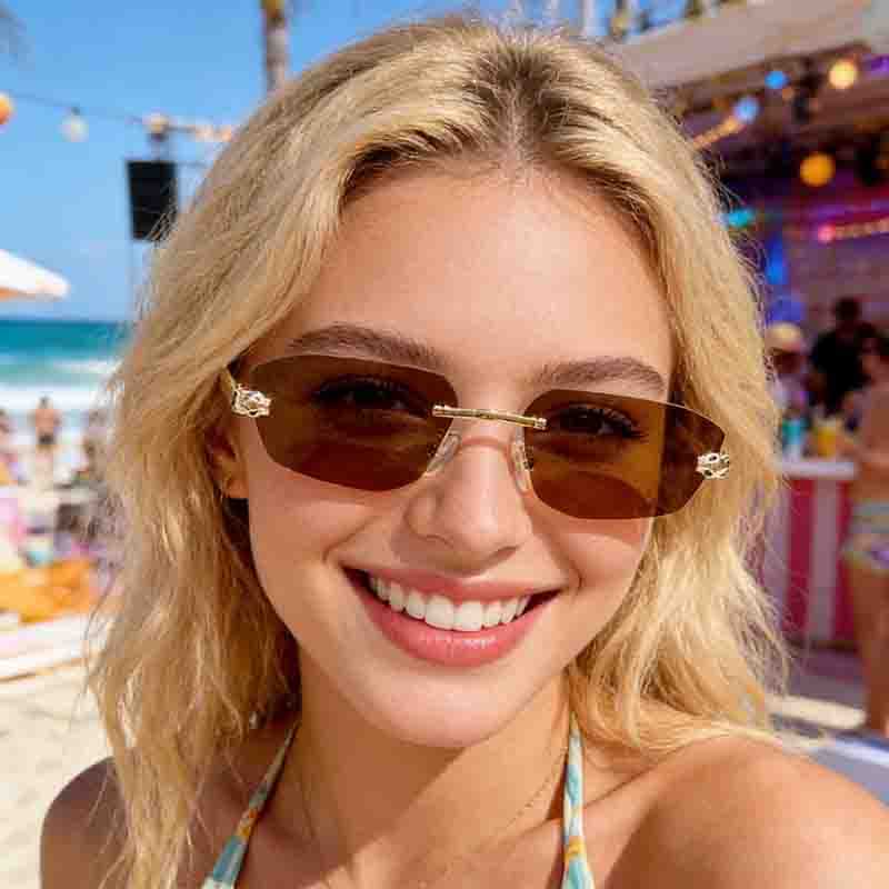 Óculos de sol masculinos europeus americanos Cheetah Óculos de sol decorativos Óculos de sol femininos